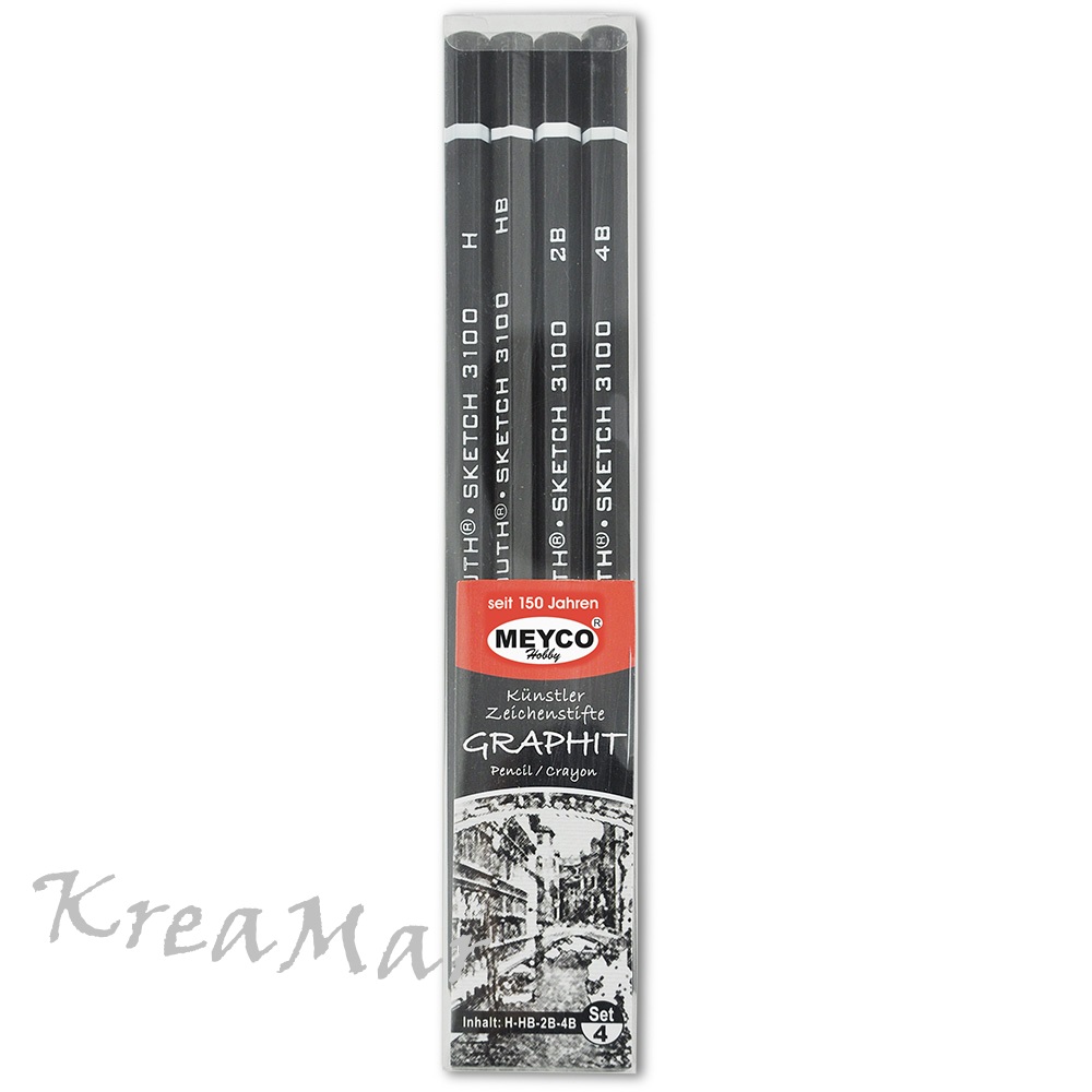 Grafitová ceruzka (4ks - H, HB, 2B, 4B)