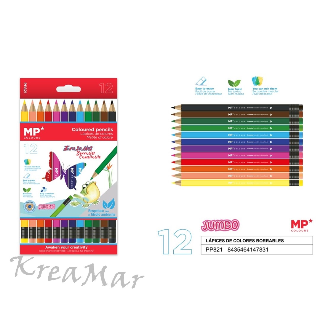 Drevené ceruzky - farebné detské (12ks)