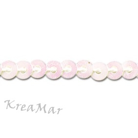 Flitre perleťovo ružovo-biele  (3mm/8m)