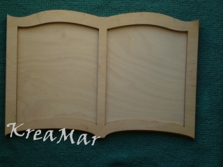 Drevená doštička v tvare knihy  (300x170x3mm)