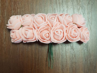 Polyfoam - mini ruže (ružová ) 12ks