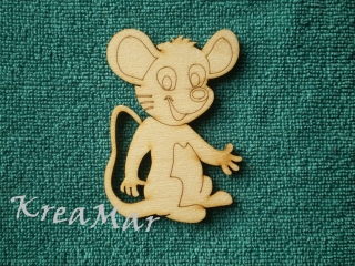 Drevený výrez - myška (63x90x3mm)