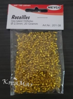 Rokajl - sklenené zlaté  (2,5mm/20gr)