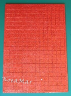 Penová guma trblietavá - mozaik A5 10x10mm (červená)