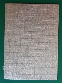 Penová guma trblietavá - mozaik A5 10x10mm (strieborná)
