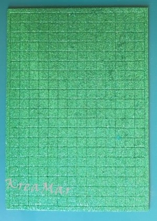 Penová guma trblietavá - mozaik A5 10x10mm (zelená)