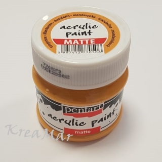 Matná akrylová farba - 50ml  (mandarinková)