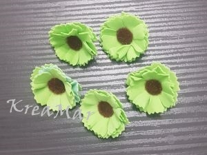 Polyfoam - kvety margaréta zelená  (4cm / 5ks)