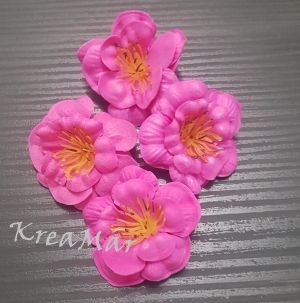 Polyfoam - kvety gardenia pink  (5cm / 4ks)