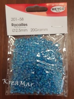 Korálky - rocailles modré (2,5mm / 20g)