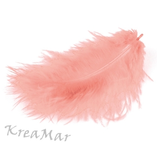 Perie z marabu - ružové  (12cm/17ks)