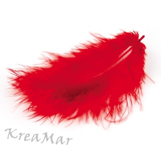 Perie z marabu - červené  (12cm - 17ks)
