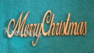 Drevený výrez - Merry Christmas (154x70x3mm)