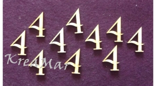 Drevené číslice -"4" 38x50x3mm  