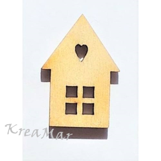 Drevený výrez - domček malý (21x30x3mm)