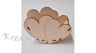 Drev.krabica-dvojité srdce (150x110x60x3mm) samostatné diely, jednoduchá montáž