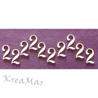Drevené číslice -"2" (38x50x3mm) 1ks