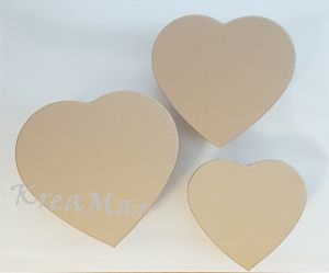 Papierová krabica - sada srdce 3ks (14-12-10cm)