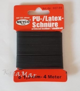 Latex-šnúrka - čierna (1,5mm/4m)
