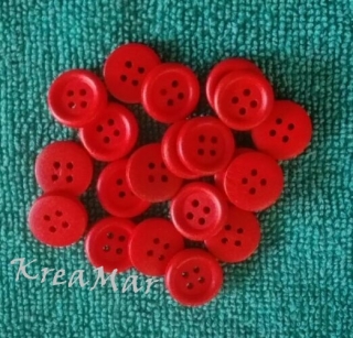 Drevené gombíky červené (15mm)