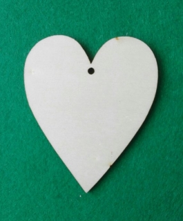 Drevený výrez - srdce (7,5x9cm)